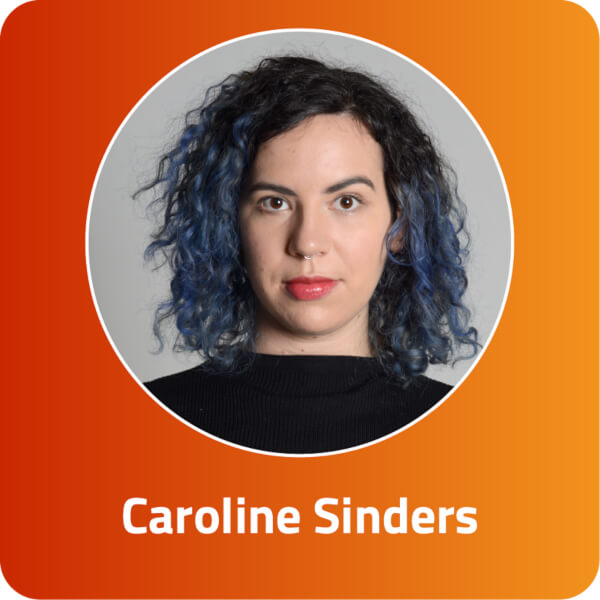 A styled portrait of Caroline Sinders