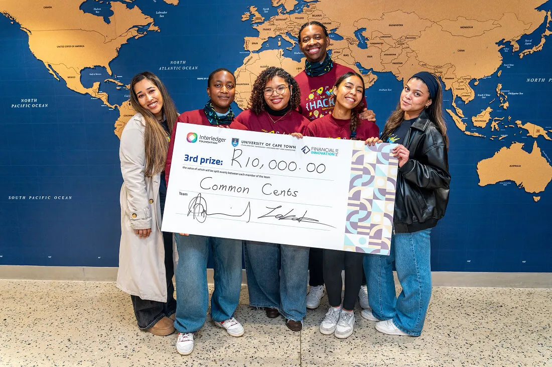 Common Cents coming in third place at the University of Cape Town student hackathon.
