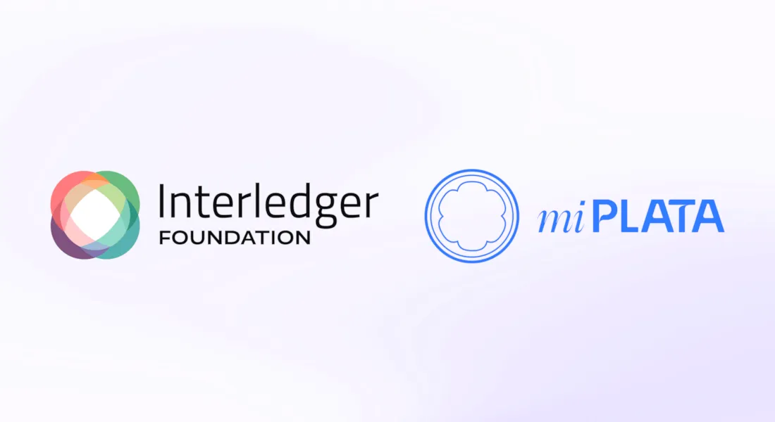 Banner showing Interledger Foundation and miPlata logos side by side, representing their partnership in digital financial inclusion.